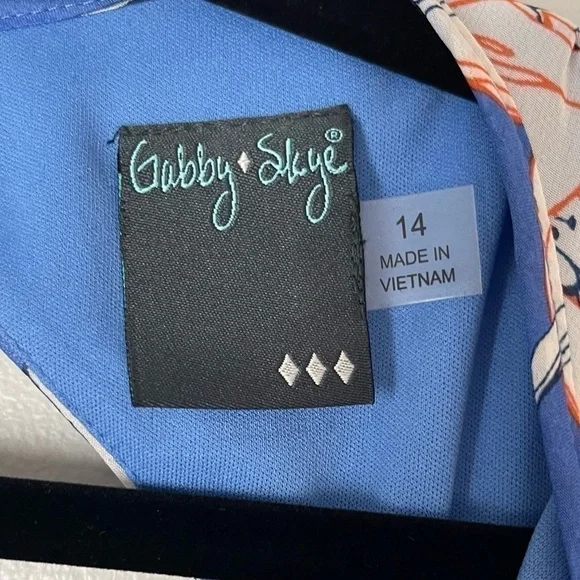 Nwt Gabby Sky Floral Fit & Flare Keyhole Dress Sleeveless - Picture 7 of 14